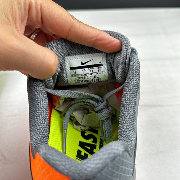 Nike Run Fast Zoom Span Men’s Sneakers Gray/Orange sz 8 - Picture 9 of 10